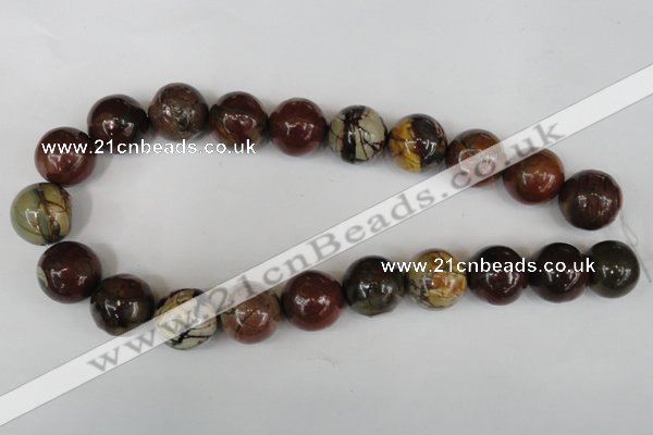 CPJ369 15.5 inches 20mm round picasso jasper gemstone beads