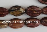 CPJ371 15.5 inches 10*18mm starfruit picasso jasper gemstone beads