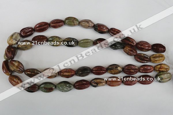 CPJ371 15.5 inches 10*18mm starfruit picasso jasper gemstone beads