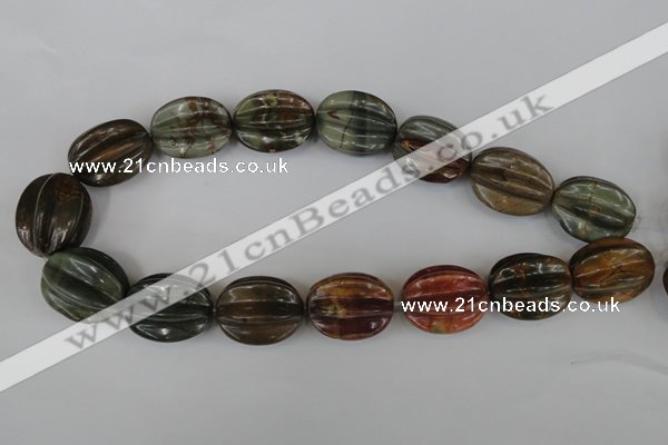 CPJ372 15.5 inches 25*28mm starfruit picasso jasper gemstone beads