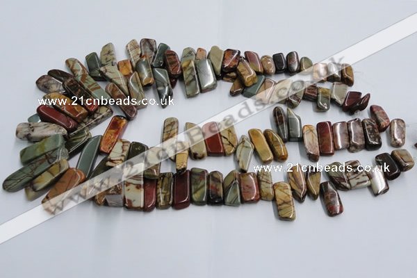 CPJ375 15.5 inches 8*14mm - 10*30mm picasso jasper chips beads