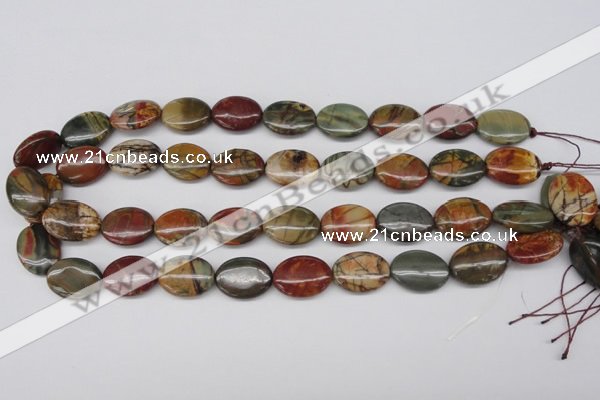 CPJ403 15 inches 13*18mm oval picasso jasper gemstone beads