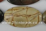 CPJ408 15 inches 25*45mm oval picasso jasper gemstone beads