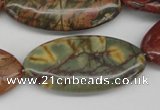 CPJ410 15 inches 20*40mm marquise picasso jasper gemstone beads