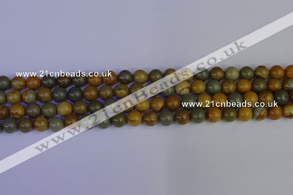 CPJ452 15.5 inches 8mm round wildhorse picture jasper beads