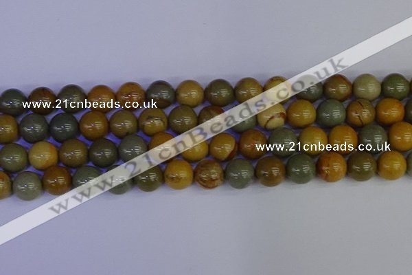 CPJ455 15.5 inches 14mm round wildhorse picture jasper beads