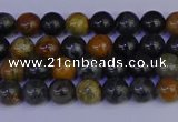 CPJ470 15.5 inches 4mm round black picasso jasper beads wholesale