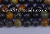 CPJ471 15.5 inches 6mm round black picasso jasper beads wholesale