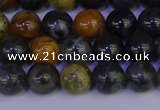 CPJ472 15.5 inches 8mm round black picasso jasper beads wholesale