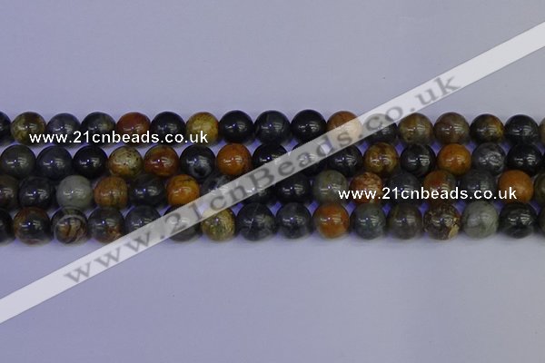 CPJ474 15.5 inches 12mm round black picasso jasper beads wholesale