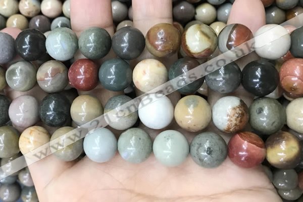 CPJ485 15.5 inches 14mm round polychrome jasper beads wholesale