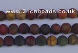 CPJ500 15.5 inches 4mm round matte picasso jasper beads wholeasle