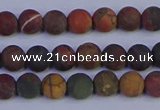 CPJ501 15.5 inches 6mm round matte picasso jasper beads wholesale