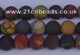 CPJ502 15.5 inches 8mm round matte picasso jasper beads wholesale