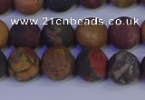 CPJ503 15.5 inches 10mm round matte picasso jasper beads wholesale