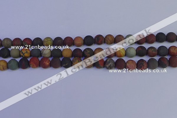 CPJ503 15.5 inches 10mm round matte picasso jasper beads wholesale