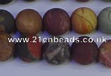 CPJ504 15.5 inches 12mm round matte picasso jasper beads wholesale