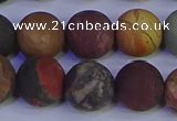 CPJ505 15.5 inches 14mm round matte picasso jasper beads wholesale