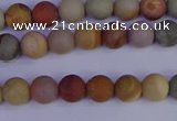 CPJ510 15.5 inches 4mm round matte polychrome jasper beads wholeasle