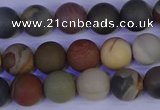 CPJ512 15.5 inches 8mm round matte polychrome jasper beads wholeasle