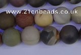 CPJ513 15.5 inches 10mm round matte polychrome jasper beads wholeasle