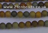 CPJ520 15.5 inches 4mm round matte wildhorse picture jasper beads