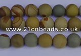 CPJ521 15.5 inches 6mm round matte wildhorse picture jasper beads