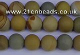 CPJ522 15.5 inches 8mm round matte wildhorse picture jasper beads