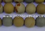 CPJ524 15.5 inches 12mm round matte wildhorse picture jasper beads