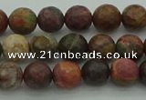 CPJ530 15.5 inches 4mm faceted round picasso jasper beads