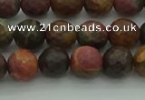 CPJ531 15.5 inches 6mm faceted round picasso jasper beads