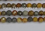 CPJ540 15.5 inches 4mm faceted round wildhorse picture jasper beads