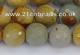 CPJ544 15.5 inches 12mm faceted round wildhorse picture jasper beads