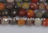 CPJ547 15.5 inches 6mm faceted round polychrome jasper beads