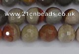 CPJ548 15.5 inches 8mm faceted round polychrome jasper beads