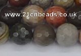 CPJ550 15.5 inches 12mm faceted round polychrome jasper beads