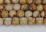 CPJ556 15.5 inches 6mm faceted round picture jasper beads