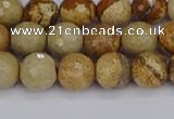 CPJ557 15.5 inches 8mm faceted round picture jasper beads