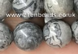 CPJ584 15.5 inches 12mm round grey picture jasper beads wholesale