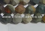 CPJ591 15.5 inches 8mm faceted nuggets matte polychrome jasper beads