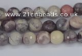 CPJ610 15.5 inches 4mm faceted round purple striped jasper beads