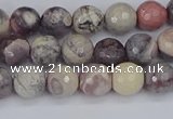 CPJ611 15.5 inches 6mm faceted round purple striped jasper beads