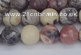 CPJ612 15.5 inches 8mm faceted round purple striped jasper beads