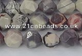 CPJ621 15.5 inches 8mm faceted nuggets purple striped jasper beads