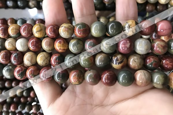 CPJ636 15.5 inches 10mm round picasso jasper beads wholesale