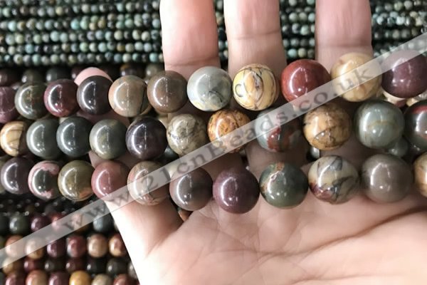 CPJ637 15.5 inches 12mm round picasso jasper beads wholesale