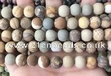 CPJ653 15.5 inches 10mm round matte picture jasper beads wholesale