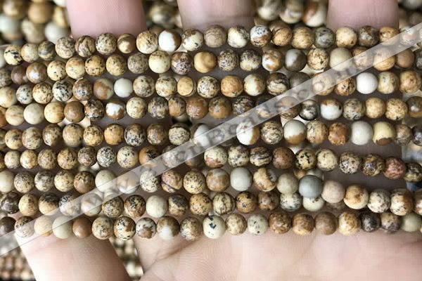CPJ658 15.5 inches 4mm round picture jasper beads wholesale