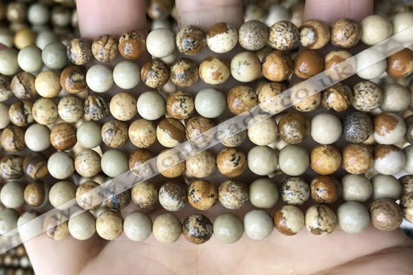 CPJ659 15.5 inches 6mm round picture jasper beads wholesale