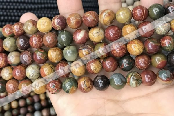 CPJ673 15.5 inches 10mm round picasso jasper beads wholesale